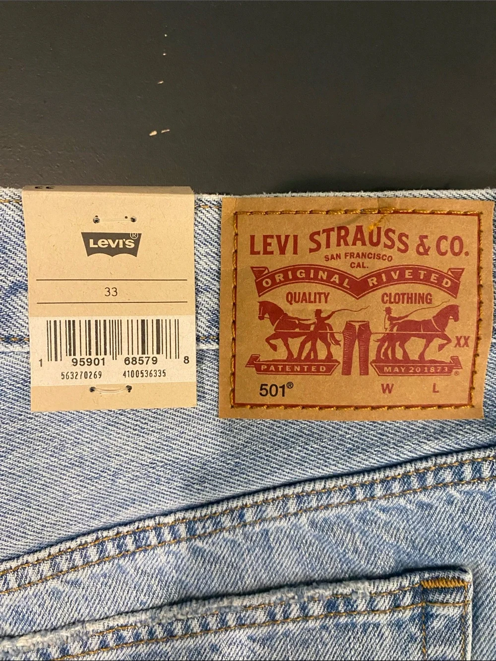 Levi's Light Blue Distressed Denim Cutoff Shorts
